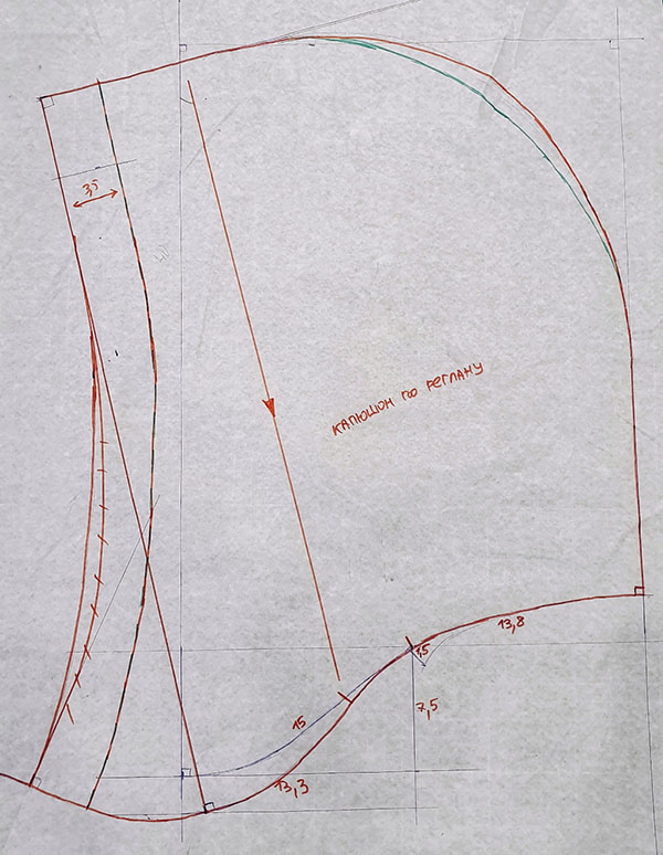 Выкройка капюшона. Часть 2