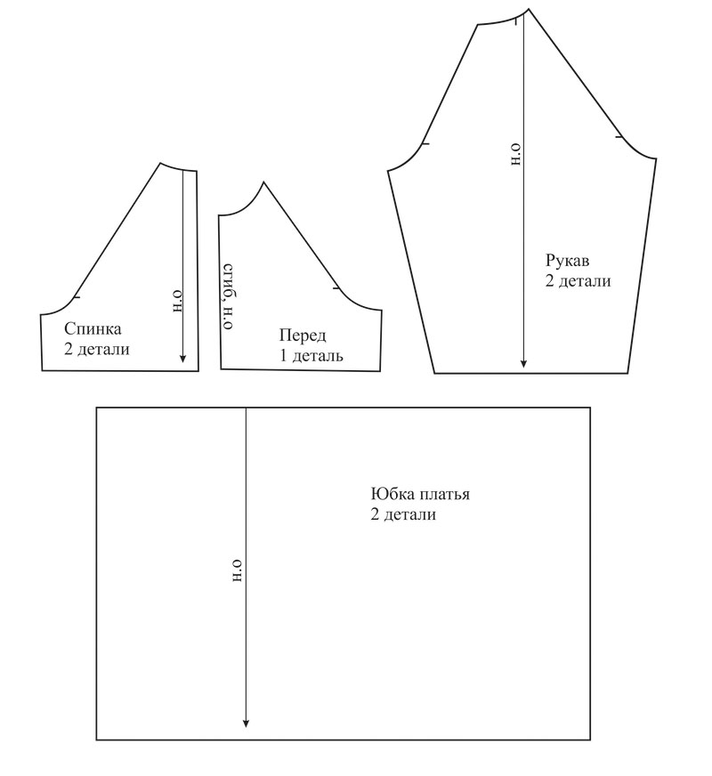 Выкройка платья для девочек с рукавом реглан