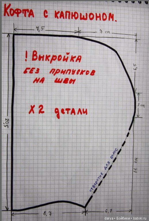 Выкройка кофты реглан на Паолу