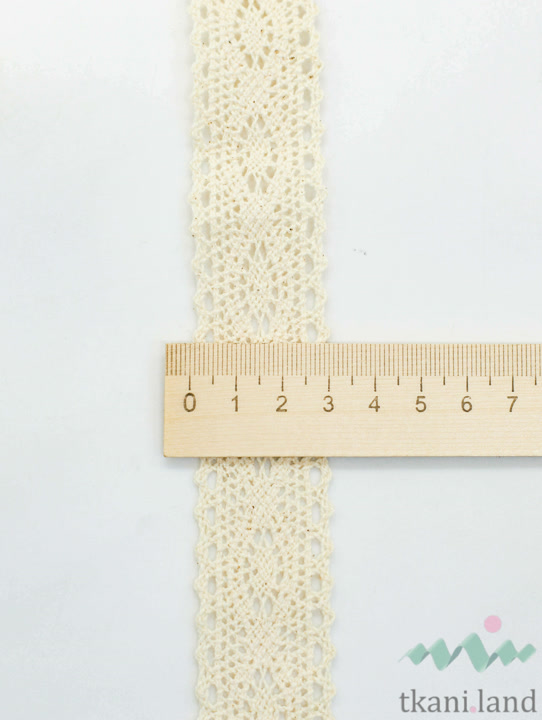 KR0005 Кружево хлопковое цвет Бежевый шир.3см №5 (14)