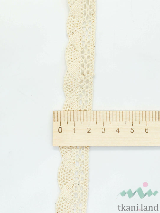 KR0024( м/п) Кружево хлопковое вязаное цвет Бежевый шир 2см