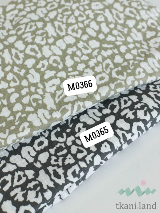 M0365 Муслин двухслойный «Леопард на сером»