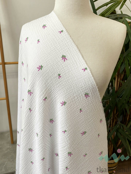 M0402 Муслин двухслойный «Букетик лаванды»