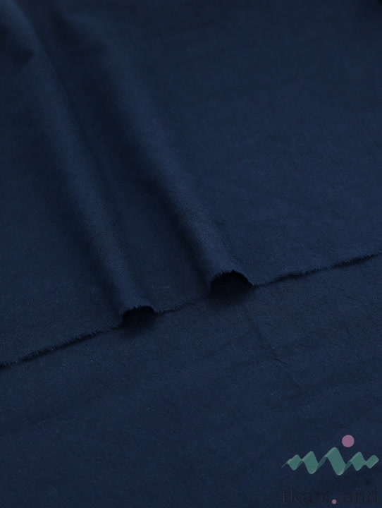 S0223 Вареный (стираный) хлопок с эффектом крэш «Тёмно-синий»