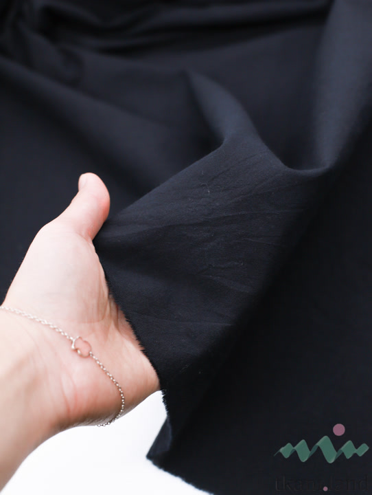 S0222 Вареный (стираный) хлопок с эффектом крэш «Черный»