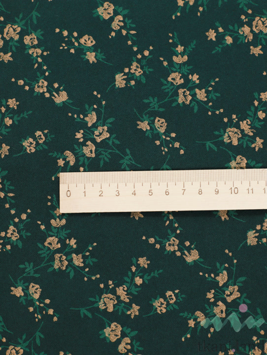 FL0243 Фланель «Букет полевых цветов на темно-зеленом»