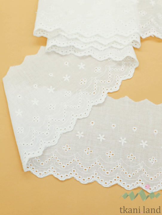 KR_B0009_n Кружево на батисте цвет Теплый белый 11 см