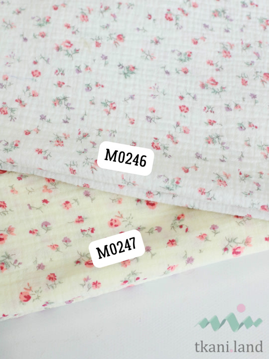 M0247 Муслин двухслойный «Маковое поле на молочном»