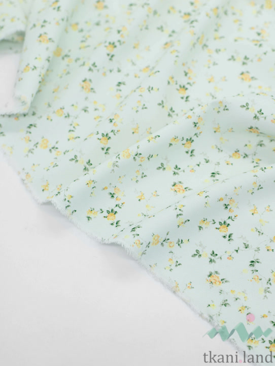 SF0026 Шифон мелкие желтые цветочки