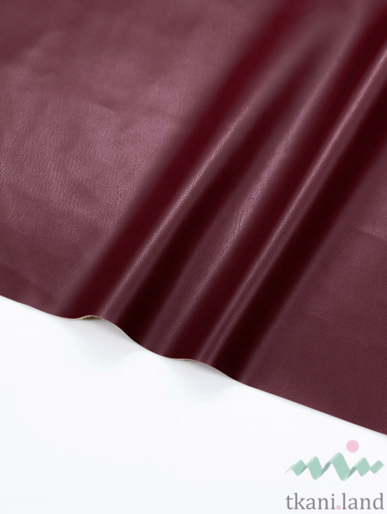 KJ0018 Экокожа на флисе «Бордо» (79)