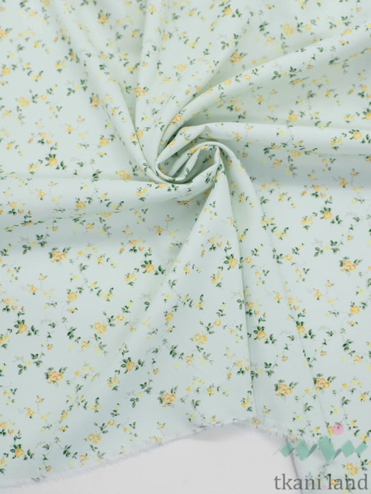 SF0026 Шифон мелкие желтые цветочки