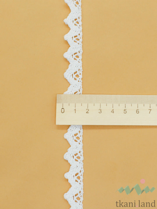 KR0025( м/п) Кружево хлопковое вязаное цвет Теплый белый шир 1,5 см