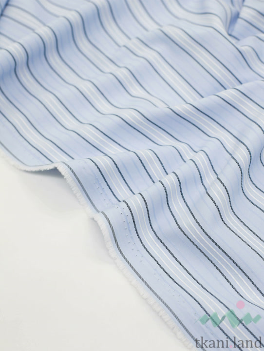 HL0027 Хлопок рубашечный «Полоски на голубом»