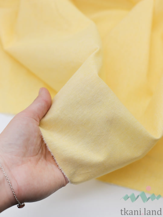 S0232 Вареный (стираный) хлопок с эффектом крэш «Банановый смузи»