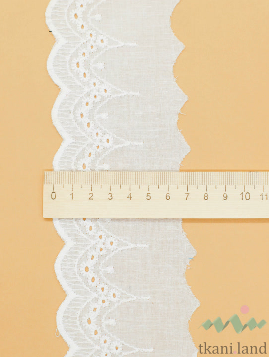 KR_B0002_n Кружево на батисте 7 см цвет Теплый белый