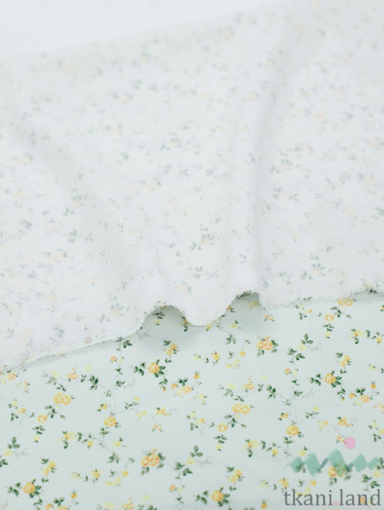 SF0026 Шифон мелкие желтые цветочки