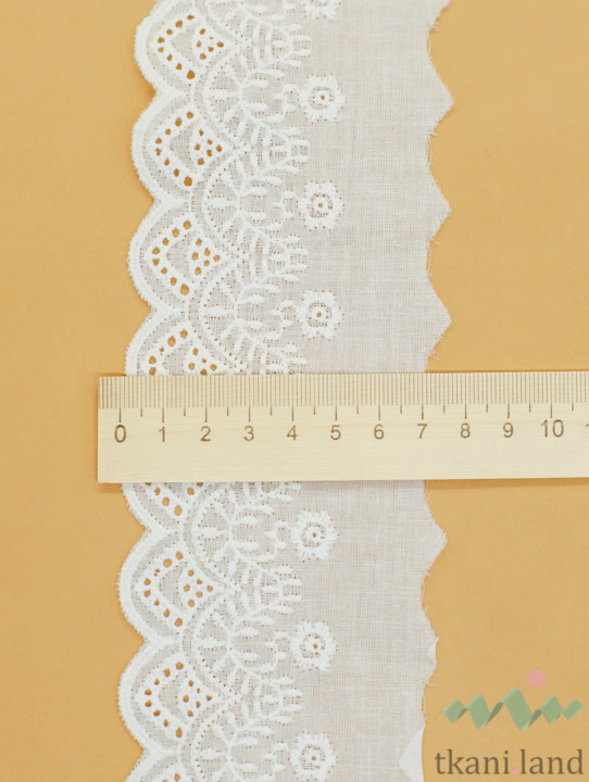 KR_B0006 Кружево на батисте цвет Теплый белый 7 см