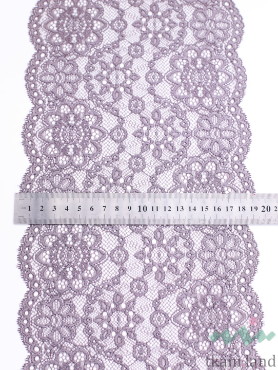 KB0026_n Кружево-стрейч цвет Пыльно-коричневый шир.190мм