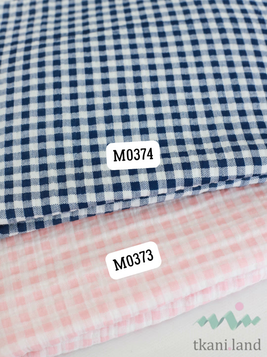 M0373 Муслин двухслойный «Клетка розовая»