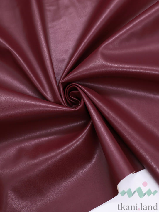 KJ0018 Экокожа на флисе «Бордо» (79)