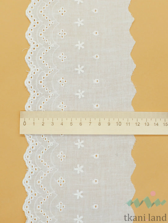 KR_B0009_n Кружево на батисте цвет Теплый белый 11 см