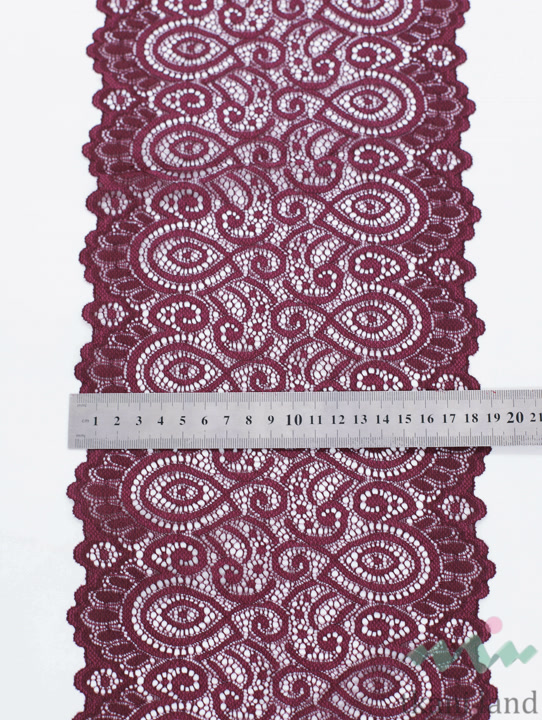 KB0024 Кружево-стрейч цвет Винный шир.18 см