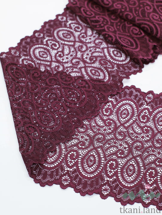 KB0024 Кружево-стрейч цвет Винный шир.18 см