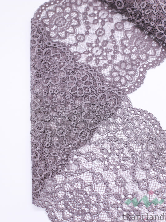 KB0026_n Кружево-стрейч цвет Пыльно-коричневый шир.190мм