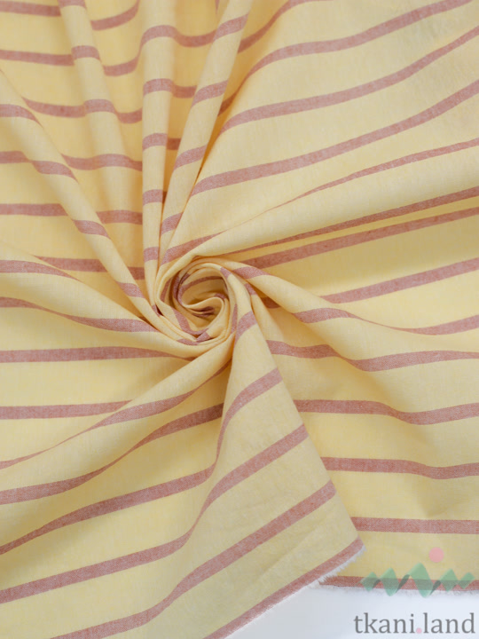 S0233 Вареный (стираный) хлопок с эффектом крэш полоска «Полоска на банановом»