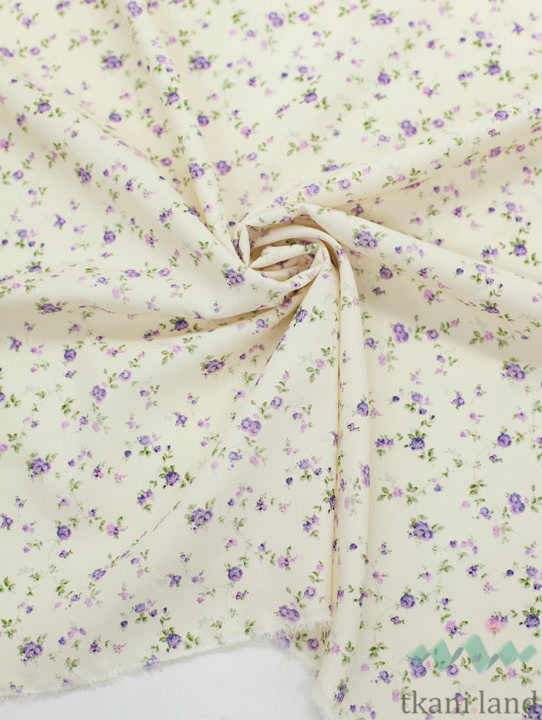 SF0027 Шифон мелкие сиреневые цветочки