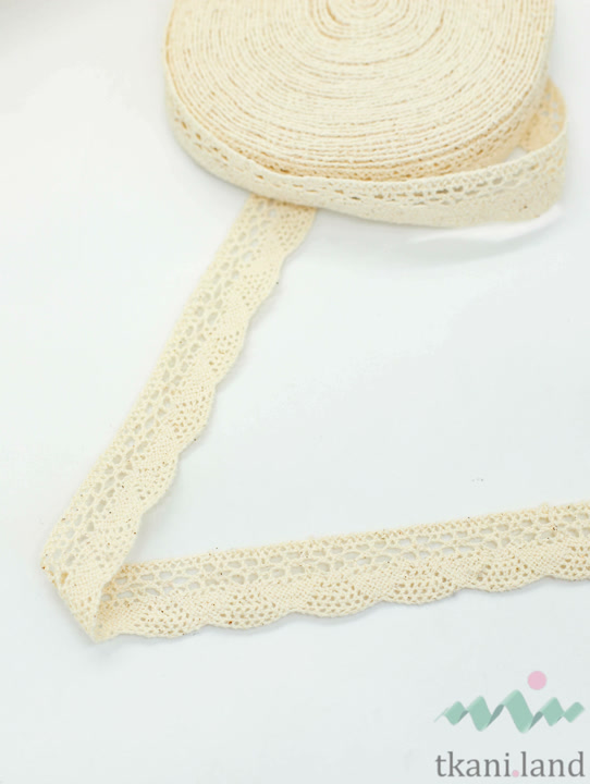 KR0024( м/п) Кружево хлопковое вязаное цвет Бежевый шир 2см