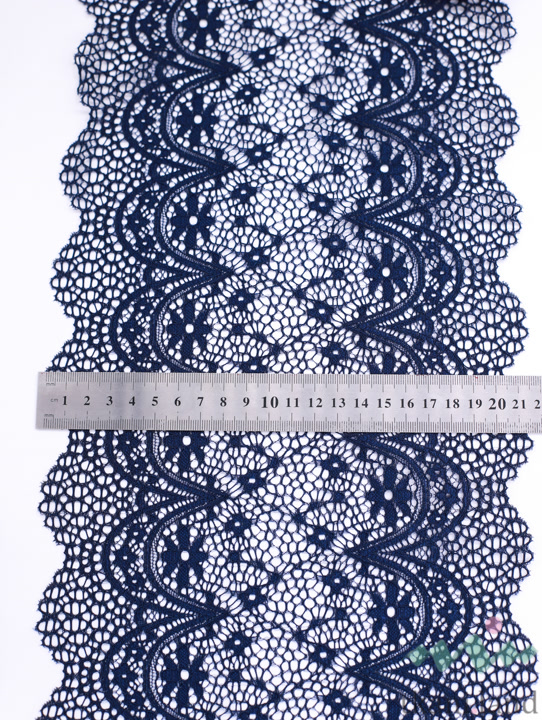 KB0021_n Кружево-стрейч цвет Сапфир шир.220мм