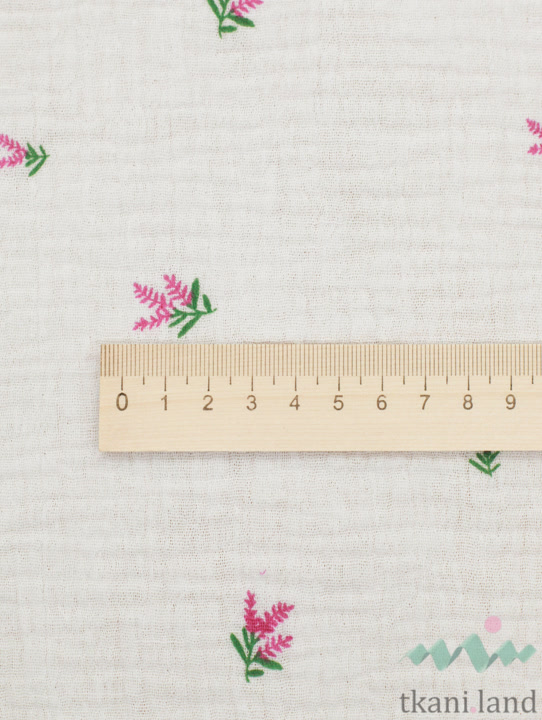 M0402 Муслин двухслойный «Букетик лаванды»