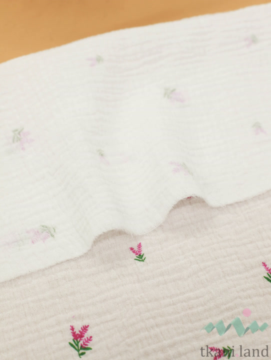 M0402 Муслин двухслойный «Букетик лаванды»