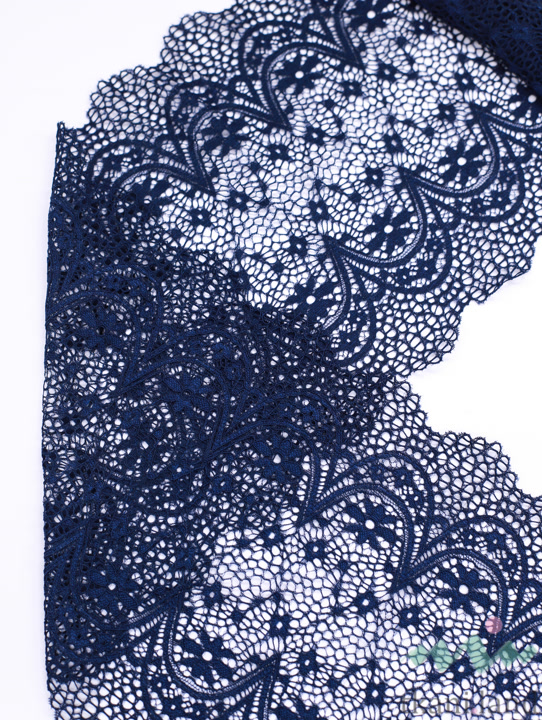 KB0021_n Кружево-стрейч цвет Сапфир шир.220мм