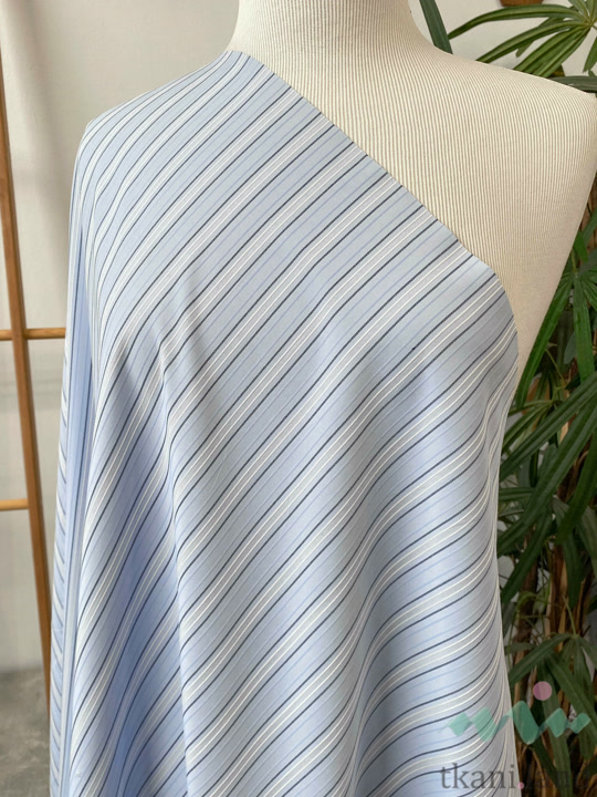 HL0027 Хлопок рубашечный «Полоски на голубом»