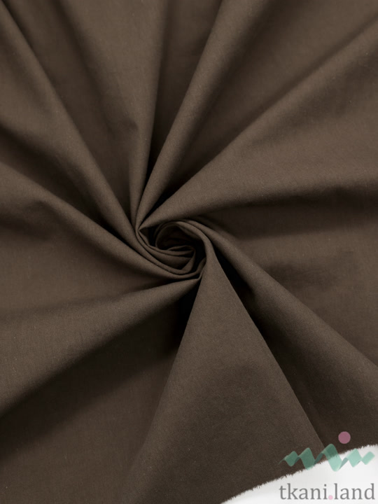 S0231 Вареный (стираный) хлопок с эффектом крэш «Тёмный шоколад»