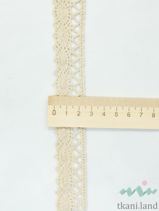 KR0012 Кружево хлопковое цвет Бежевый шир 2,5 см