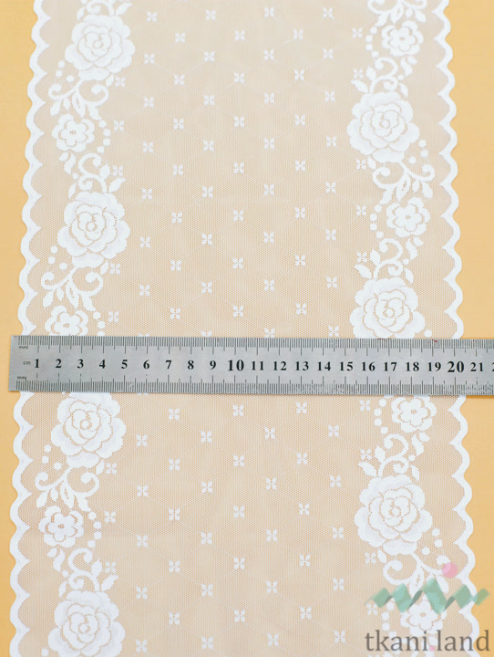 KB0011 Кружево-стрейч цвет Белоснежный шир.20 см