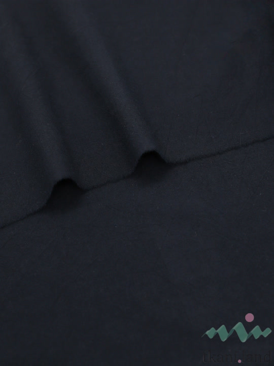 S0222 Вареный (стираный) хлопок с эффектом крэш «Черный»