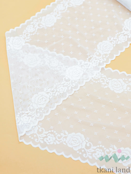 KB0011 Кружево-стрейч цвет Белоснежный шир.20 см
