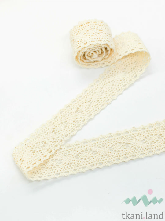 KR0005 Кружево хлопковое цвет Бежевый шир.3см №5 (14)