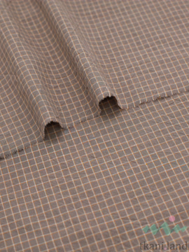 S0225 Вареный (стираный) хлопок с эффектом крэш «Клетка цвета какао»
