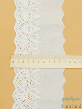 KR_B0008 Кружево на батисте цвет Теплый белый шир 10 см