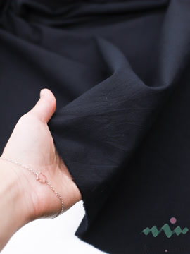 S0222 Вареный (стираный) хлопок с эффектом крэш «Черный»