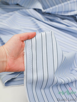 HL0027 Хлопок рубашечный «Полоски на голубом»