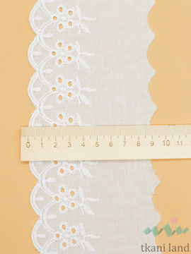 KR_B0004_n Кружево на батисте 9 см цвет Теплый белый