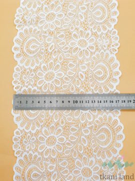 KB0014 Кружево-стрейч цвет Белоснежный шир.17,5 см