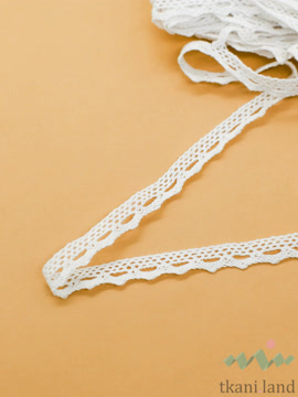 KR0061_n Кружево хлопковое вязаное цвет Теплый белый шир.1см