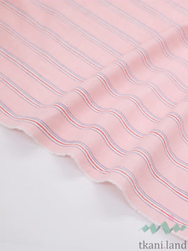 S0230 Вареный (стираный) хлопок с эффектом крэш «Полоска светло-розовая»